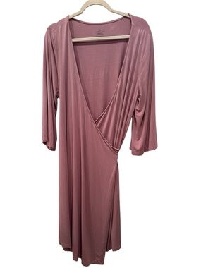 Caden Lane Bamboo Wrap Maternity Robe with Tie Soft Nursing Mom Robe XL
